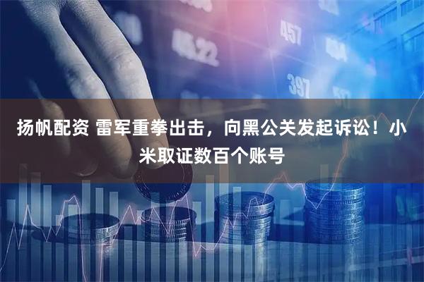 扬帆配资 雷军重拳出击，向黑公关发起诉讼！小米取证数百个账号