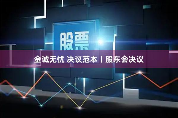 金诚无忧 决议范本丨股东会决议