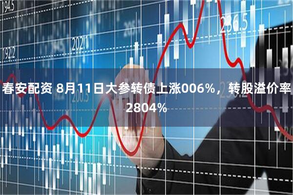 春安配资 8月11日大参转债上涨006%，转股溢价率2804%